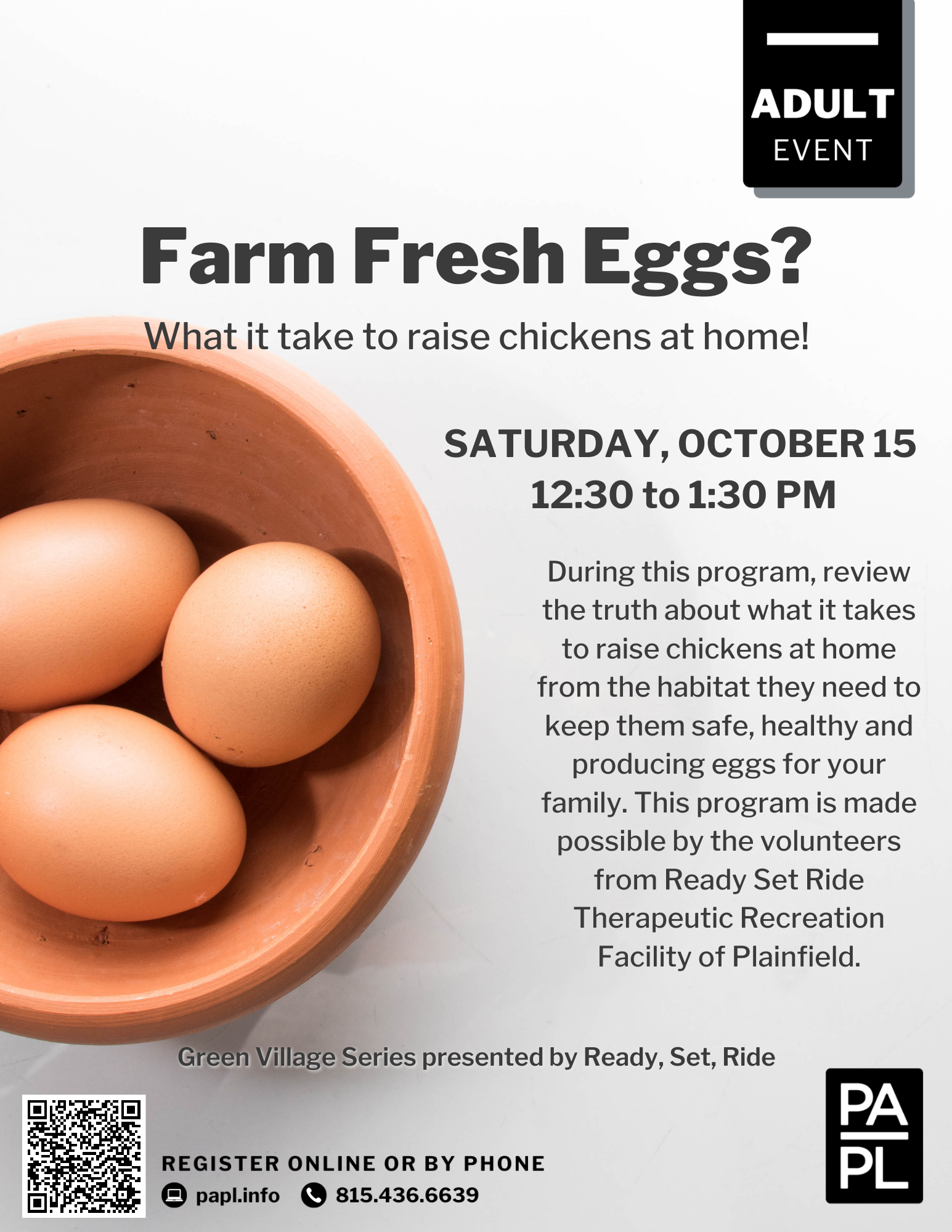Farm Fresh Eggs? What it takes to raise chickens at home! Plainfield